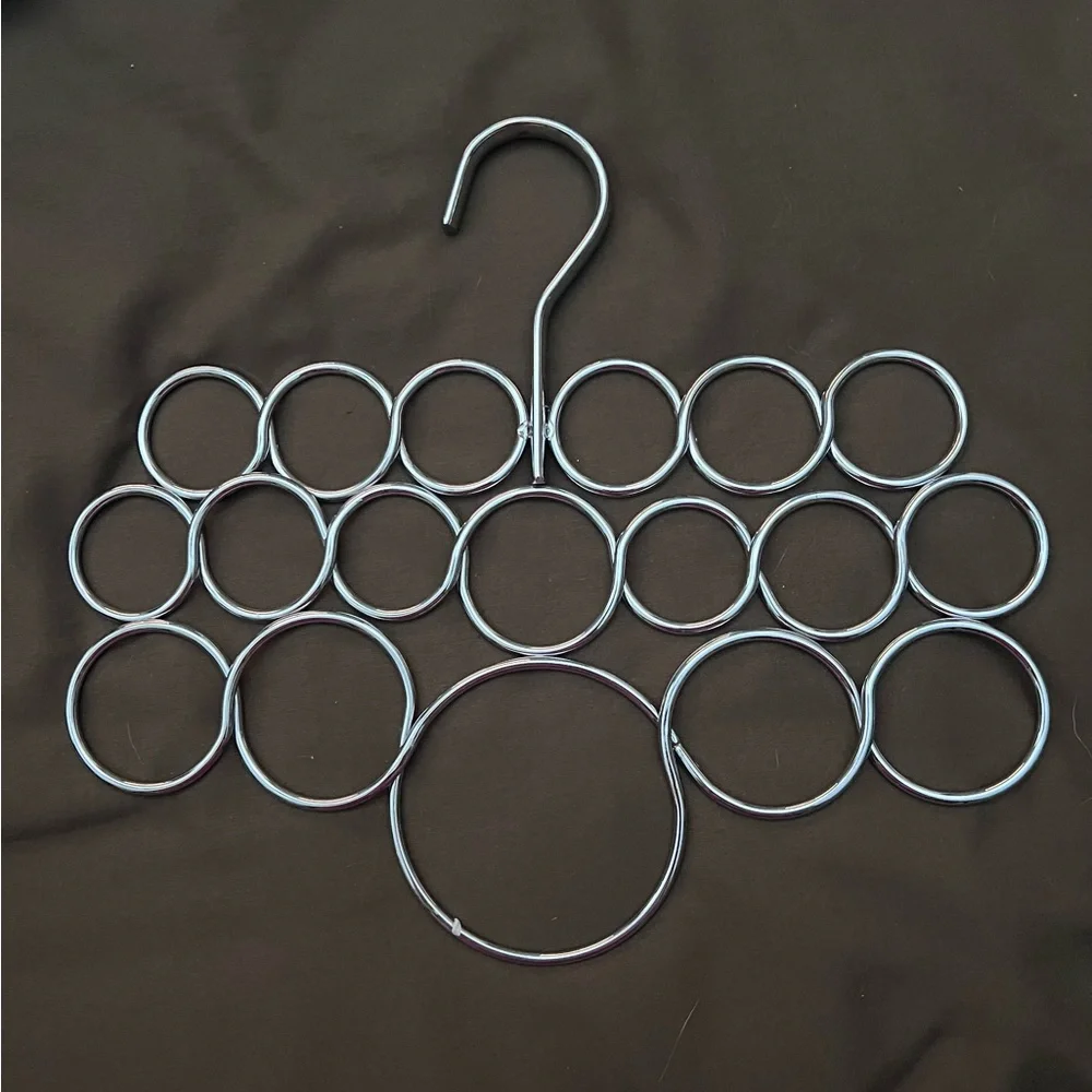 Scarf Belt Hanger Closet Organizer Silver Metal NEW